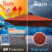 Load image into Gallery viewer, 8'x8' Solar LED Roma Umbrella Deluxe Cantilever Umbrella Sunbrella Cover Umbrella Patio Umbrella Garden Outdoor