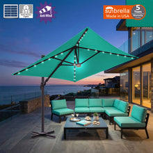 Load image into Gallery viewer, 8'x8' Solar LED Roma Umbrella Deluxe Cantilever Umbrella Sunbrella Cover Umbrella Patio Umbrella Garden Outdoor