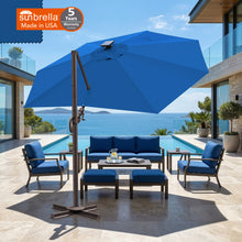 Load image into Gallery viewer, 11' Solar LED Roma Umbrella Deluxe Cantilever Umbrella Sunbrella Cover Umbrella Patio Umbrella Garden Outdoor