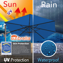 Load image into Gallery viewer, 11' Solar LED Roma Umbrella Deluxe Cantilever Umbrella Sunbrella Cover Umbrella Patio Umbrella Garden Outdoor