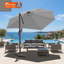 Load image into Gallery viewer, 11' Solar LED Roma Umbrella Deluxe Cantilever Umbrella Sunbrella Cover Umbrella Patio Umbrella Garden Outdoor