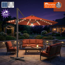Load image into Gallery viewer, 11' Solar LED Roma Umbrella Deluxe Cantilever Umbrella Sunbrella Cover Umbrella Patio Umbrella Garden Outdoor