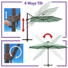 Load image into Gallery viewer, 11' Solar LED Roma Umbrella Deluxe Cantilever Umbrella Sunbrella Cover Umbrella Patio Umbrella Garden Outdoor