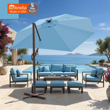 Load image into Gallery viewer, 11' Solar LED Roma Umbrella Deluxe Cantilever Umbrella Sunbrella Cover Umbrella Patio Umbrella Garden Outdoor