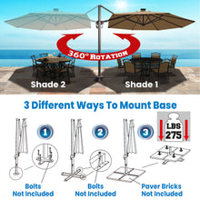 Load image into Gallery viewer, SUNNYOUTDOOR 11' Deluxe Cantilever Umbrella LED Lighted Umbrella Sunbrella Cover Patio Umbrella Garden Outdoor (Cocoa)