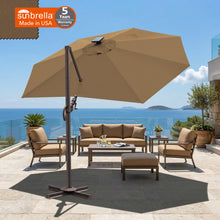 Load image into Gallery viewer, 11' Solar LED Roma Umbrella Deluxe Cantilever Umbrella Sunbrella Cover Umbrella Patio Umbrella Garden Outdoor