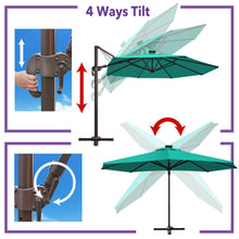 Load image into Gallery viewer, 11' Solar LED Roma Umbrella Deluxe Cantilever Umbrella Sunbrella Cover Umbrella Patio Umbrella Garden Outdoor