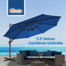Load image into Gallery viewer, SUNNYOUTDOOR 11.5' Deluxe Cantilever Umbrella LED Lighted Umbrella Sunbrella Cover Anti Wind Patio Umbrella Garden Outdoor