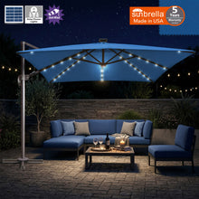 Load image into Gallery viewer, 10'x10' Solar LED Roma Umbrella Deluxe Cantilever Umbrella Sunbrella Cover Umbrella Patio Umbrella Garden Outdoor