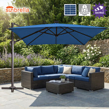 Load image into Gallery viewer, 10'x10' Solar LED Roma Umbrella Deluxe Cantilever Umbrella Sunbrella Cover Umbrella Patio Umbrella Garden Outdoor
