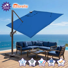 Load image into Gallery viewer, 10'x10' Solar LED Roma Umbrella Deluxe Cantilever Umbrella Sunbrella Cover Umbrella Patio Umbrella Garden Outdoor