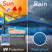 Load image into Gallery viewer, 10'x10' Solar LED Roma Umbrella Deluxe Cantilever Umbrella Sunbrella Cover Umbrella Patio Umbrella Garden Outdoor