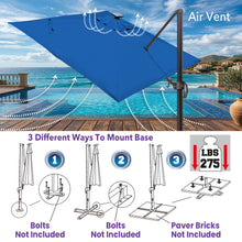 Load image into Gallery viewer, 10'x10' Solar LED Roma Umbrella Deluxe Cantilever Umbrella Sunbrella Cover Umbrella Patio Umbrella Garden Outdoor