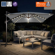 Load image into Gallery viewer, 10'x10' Solar LED Roma Umbrella Deluxe Cantilever Umbrella Sunbrella Cover Umbrella Patio Umbrella Garden Outdoor