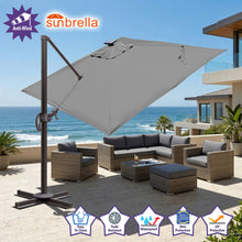 Load image into Gallery viewer, 10'x10' Solar LED Roma Umbrella Deluxe Cantilever Umbrella Sunbrella Cover Umbrella Patio Umbrella Garden Outdoor