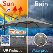 Load image into Gallery viewer, 10'x10' Solar LED Roma Umbrella Deluxe Cantilever Umbrella Sunbrella Cover Umbrella Patio Umbrella Garden Outdoor