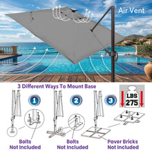Load image into Gallery viewer, 10'x10' Solar LED Roma Umbrella Deluxe Cantilever Umbrella Sunbrella Cover Umbrella Patio Umbrella Garden Outdoor