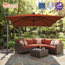 Load image into Gallery viewer, 10'x10' Solar LED Roma Umbrella Deluxe Cantilever Umbrella Sunbrella Cover Umbrella Patio Umbrella Garden Outdoor
