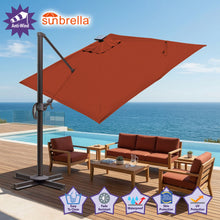 Load image into Gallery viewer, 10'x10' Solar LED Roma Umbrella Deluxe Cantilever Umbrella Sunbrella Cover Umbrella Patio Umbrella Garden Outdoor