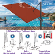 Load image into Gallery viewer, 10'x10' Solar LED Roma Umbrella Deluxe Cantilever Umbrella Sunbrella Cover Umbrella Patio Umbrella Garden Outdoor