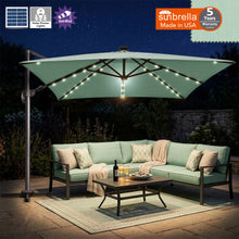 Load image into Gallery viewer, 10'x10' Solar LED Roma Umbrella Deluxe Cantilever Umbrella Sunbrella Cover Umbrella Patio Umbrella Garden Outdoor