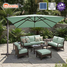 Load image into Gallery viewer, 10'x10' Solar LED Roma Umbrella Deluxe Cantilever Umbrella Sunbrella Cover Umbrella Patio Umbrella Garden Outdoor