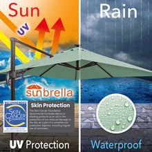 Load image into Gallery viewer, 10'x10' Solar LED Roma Umbrella Deluxe Cantilever Umbrella Sunbrella Cover Umbrella Patio Umbrella Garden Outdoor