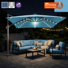 Load image into Gallery viewer, 10'x10' Solar LED Roma Umbrella Deluxe Cantilever Umbrella Sunbrella Cover Umbrella Patio Umbrella Garden Outdoor