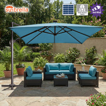 Load image into Gallery viewer, 10'x10' Solar LED Roma Umbrella Deluxe Cantilever Umbrella Sunbrella Cover Umbrella Patio Umbrella Garden Outdoor