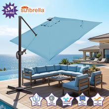 Load image into Gallery viewer, 10'x10' Solar LED Roma Umbrella Deluxe Cantilever Umbrella Sunbrella Cover Umbrella Patio Umbrella Garden Outdoor