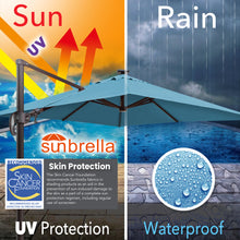 Load image into Gallery viewer, 10'x10' Solar LED Roma Umbrella Deluxe Cantilever Umbrella Sunbrella Cover Umbrella Patio Umbrella Garden Outdoor