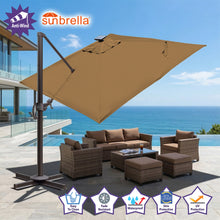 Load image into Gallery viewer, 10'x10' Solar LED Roma Umbrella Deluxe Cantilever Umbrella Sunbrella Cover Umbrella Patio Umbrella Garden Outdoor