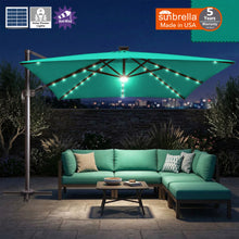 Load image into Gallery viewer, 10'x10' Solar LED Roma Umbrella Deluxe Cantilever Umbrella Sunbrella Cover Umbrella Patio Umbrella Garden Outdoor