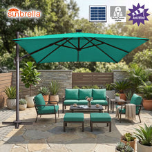 Load image into Gallery viewer, 10'x10' Solar LED Roma Umbrella Deluxe Cantilever Umbrella Sunbrella Cover Umbrella Patio Umbrella Garden Outdoor