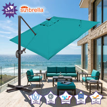 Load image into Gallery viewer, 10'x10' Solar LED Roma Umbrella Deluxe Cantilever Umbrella Sunbrella Cover Umbrella Patio Umbrella Garden Outdoor