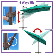 Load image into Gallery viewer, 10'x10' Solar LED Roma Umbrella Deluxe Cantilever Umbrella Sunbrella Cover Umbrella Patio Umbrella Garden Outdoor