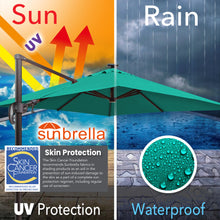 Load image into Gallery viewer, 10'x10' Solar LED Roma Umbrella Deluxe Cantilever Umbrella Sunbrella Cover Umbrella Patio Umbrella Garden Outdoor