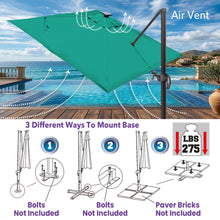 Load image into Gallery viewer, 10'x10' Solar LED Roma Umbrella Deluxe Cantilever Umbrella Sunbrella Cover Umbrella Patio Umbrella Garden Outdoor