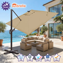 Load image into Gallery viewer, 10'x10' Solar LED Roma Umbrella Deluxe Cantilever Umbrella Sunbrella Cover Umbrella Patio Umbrella Garden Outdoor