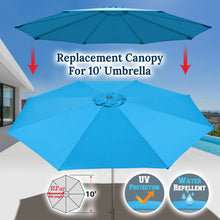Load image into Gallery viewer, 10' 8 Ribs Patio Umbrella Canopy Top Cover Replacement