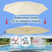 Load image into Gallery viewer, 10ft 8rib Replacement Canopy cover for Solar Cantilever Patio Hanging Umbrella