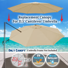 Load image into Gallery viewer, 11.5 FT Roma Cantilever Umbrella Top Cover 8-ribs Patio Replacement Canopy Outdoor, Canopy Only