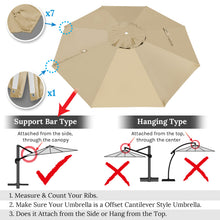 Load image into Gallery viewer, 11.5 FT Roma Cantilever Umbrella Top Cover 8-ribs Patio Replacement Canopy Outdoor, Canopy Only