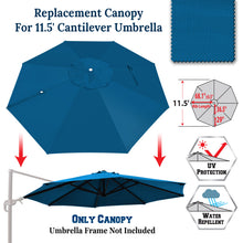 Load image into Gallery viewer, 11.5 FT Roma Cantilever Umbrella Top Cover 8-ribs Patio Replacement Canopy Outdoor, Canopy Only