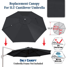 Load image into Gallery viewer, 11.5 FT Roma Cantilever Umbrella Top Cover 8-ribs Patio Replacement Canopy Outdoor, Canopy Only