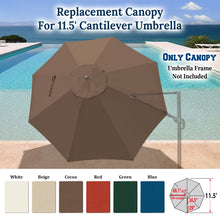 Load image into Gallery viewer, 11.5 FT Roma Cantilever Umbrella Top Cover 8-ribs Patio Replacement Canopy Outdoor, Canopy Only