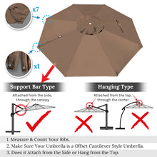 Load image into Gallery viewer, 11.5 FT Roma Cantilever Umbrella Top Cover 8-ribs Patio Replacement Canopy Outdoor, Canopy Only