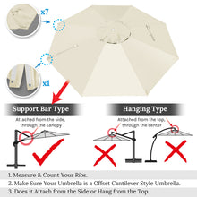 Load image into Gallery viewer, 11.5 FT Roma Cantilever Umbrella Top Cover 8-ribs Patio Replacement Canopy Outdoor, Canopy Only