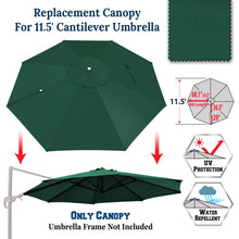 Load image into Gallery viewer, 11.5 FT Roma Cantilever Umbrella Top Cover 8-ribs Patio Replacement Canopy Outdoor, Canopy Only