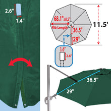 Load image into Gallery viewer, 11.5 FT Roma Cantilever Umbrella Top Cover 8-ribs Patio Replacement Canopy Outdoor, Canopy Only